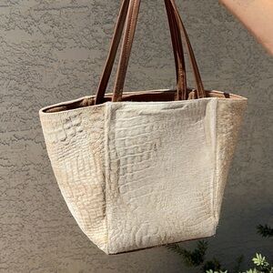 Cowhide and Leather bag - large